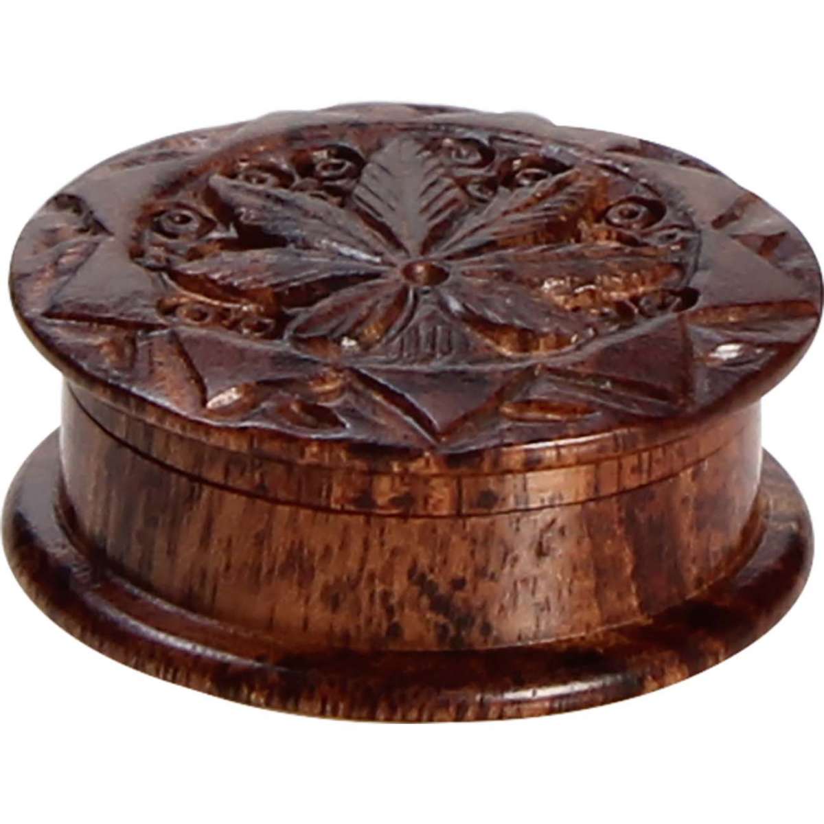 Rosenholz-Grinder Ø35mm Blatt 2-tlg. geschnitzt