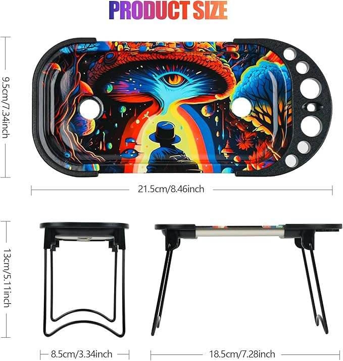 Metall Rolling Tray Cone Loader für King Size & 1 1/4 Größe Pre gerollt Kegel, Kegel Pre Roll Maschine umfasst klappbaren Stand Kegel Füller, Füller Trichter -Muti-Farbe