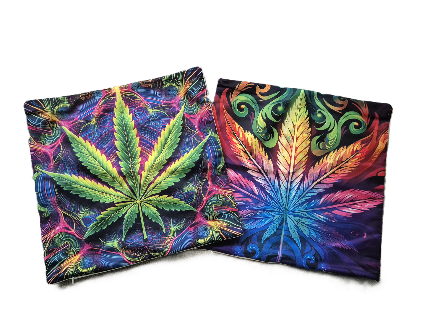 420 Kissenbezug, leuchtet im Dunkeln bei Neon/Schwarzlicht, 40x 40cm