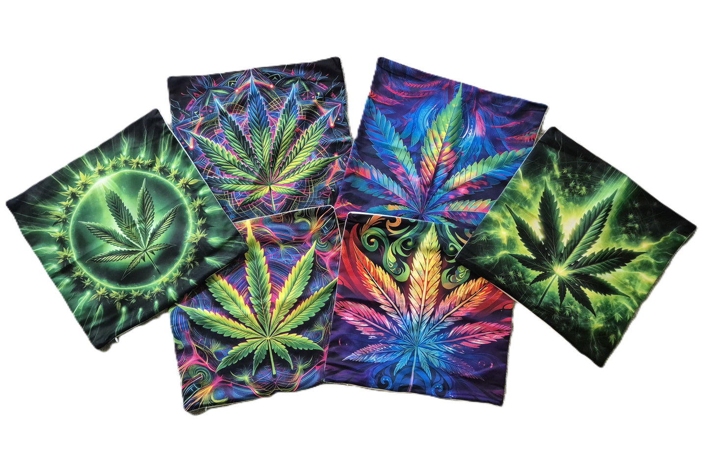 420 Kissenbezug, leuchtet im Dunkeln bei Neon/Schwarzlicht, 40x 40cm