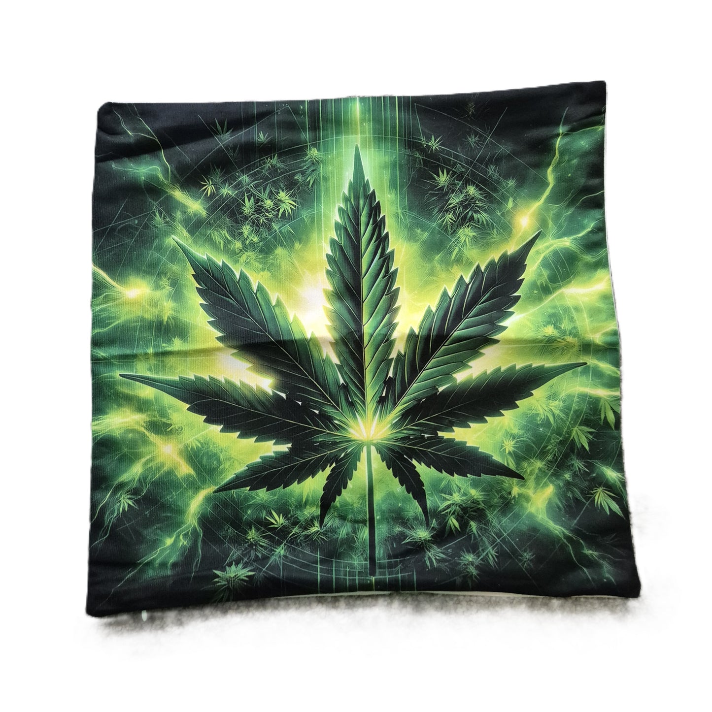 420 Kissenbezug, leuchtet im Dunkeln bei Neon/Schwarzlicht, 40x 40cm