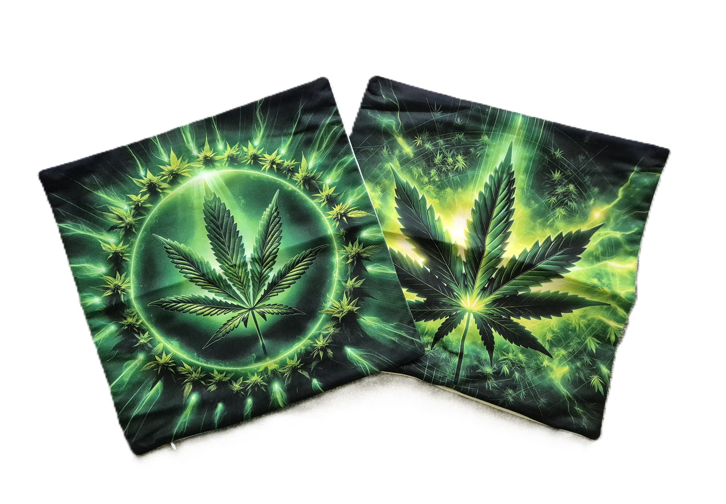 420 Kissenbezug, leuchtet im Dunkeln bei Neon/Schwarzlicht, 40x 40cm