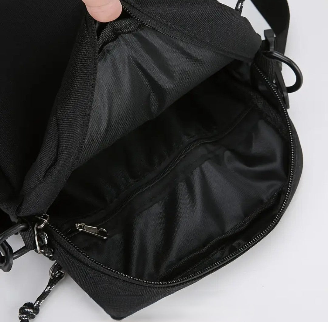 Freizeit Brusttasche mit Brokkoli Motiv "High in the Cloud" - Große Kapazität, Umhängetasche mit Verstellbarem Gurt, Nylon, Schwarz