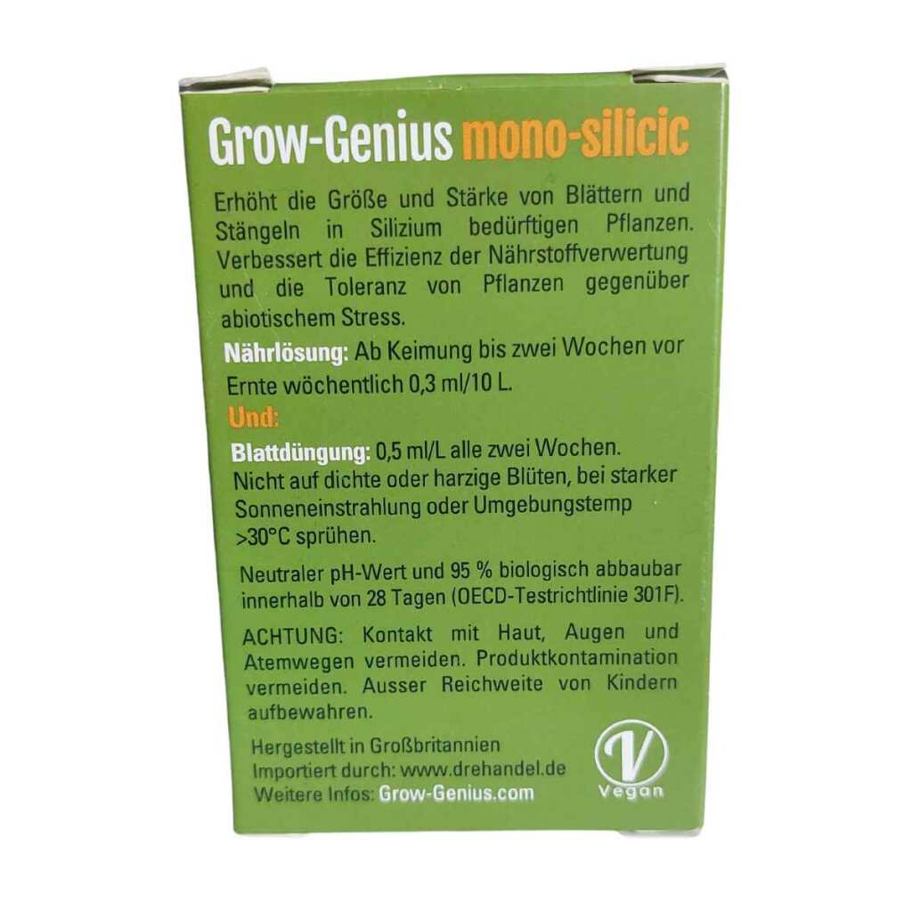 Grow Genius | Silizium Dünger Monokieselsäure (40%) | 10ml mit Pipette