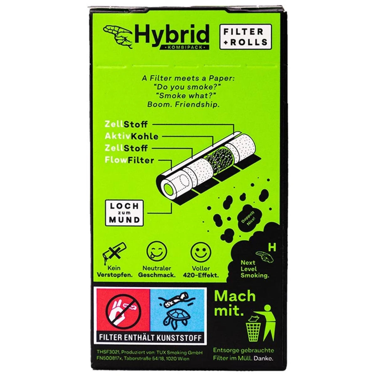 Hybrid Supreme Filters Kombipack 33 Aktivkohlefilterfilter + 4m Paper Rolls