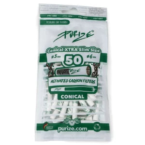 PURIZE 50er Aktivkohlefilter Conical 5mm - 6mm- konische Aktivkohlefilter
