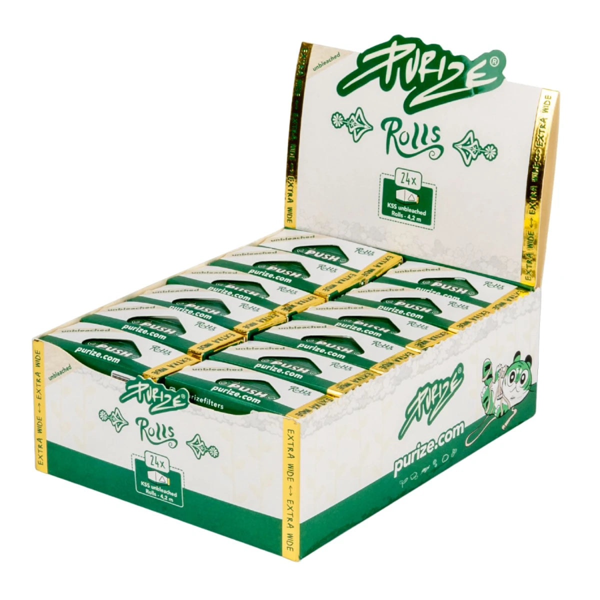 PURIZE Pink / Brown(Unbleached) / Wide Rolls 44mm x 4m / 53mm x 4,2m Papers