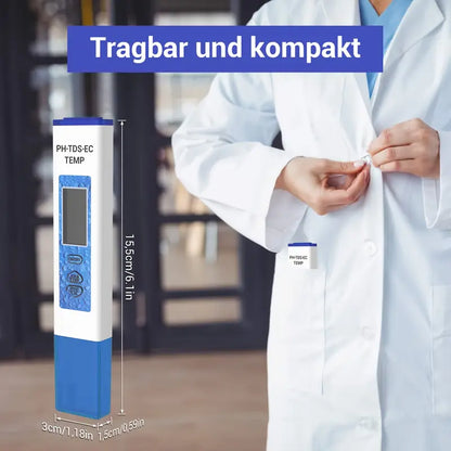 4-in-1 Digitales pH Messgerät Wasser – Präzises pH/TDS/EC/Temperatur Messgerät für Aquarium, Pool, Trinkwasser, Teich & Hydroponik