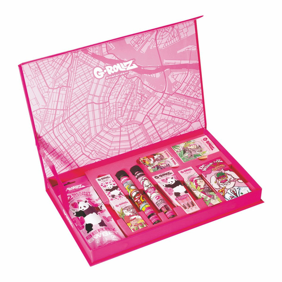G-Rollz Pink Geschenkbox – 14-Stück Premium-Smoking-Kit