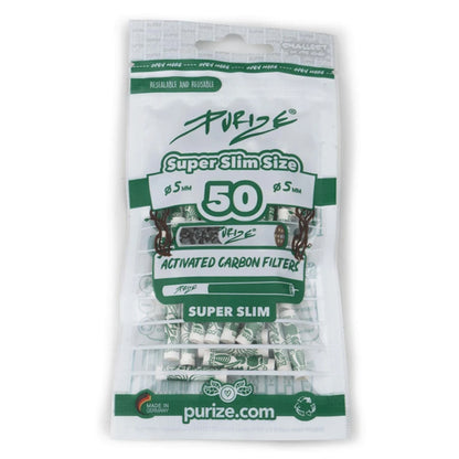PURIZE Aktivkohlefilter Super Slim Size 5mm (50 Stück)