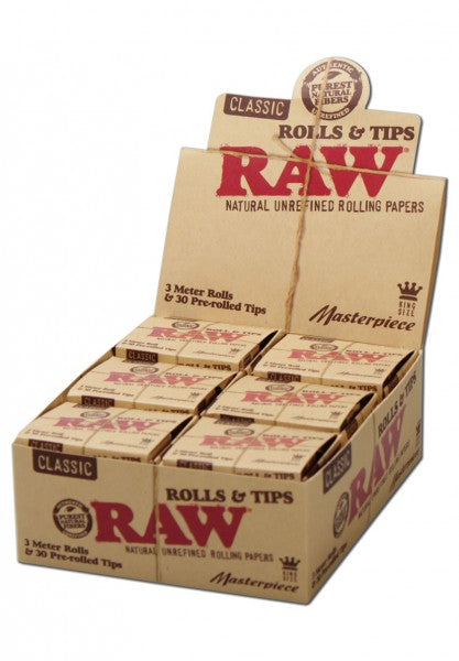 RAW Masterpiece 3m Rolls Zigarettenpapier + 30Tips