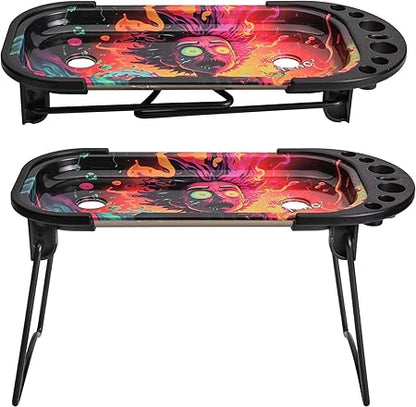 Metall Rolling Tray Cone Loader für King Size & 1 1/4 Größe Pre gerollt Kegel, Kegel Pre Roll Maschine umfasst klappbaren Stand Kegel Füller, Füller Trichter -Muti-Farbe