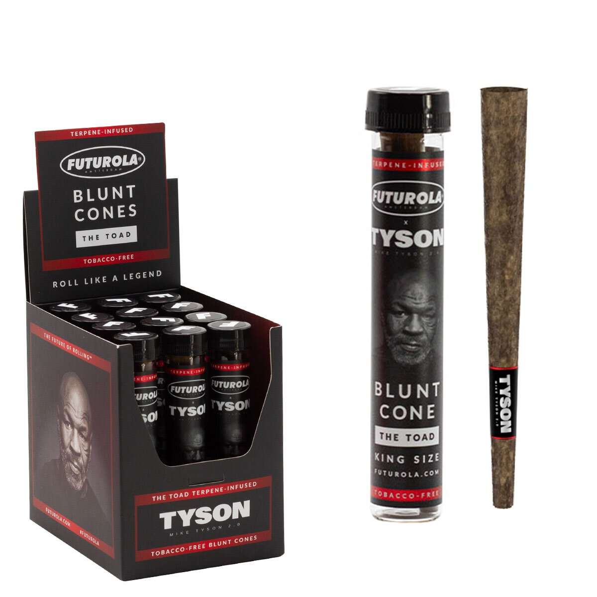 MTF010 | Futurola | Tyson 2.0 x Futurola Terpene-Infused (Tobacco Free) Blunt Cones