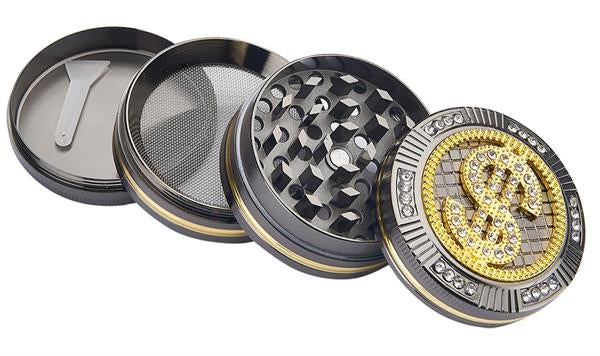 CNC Aluminium Grinder/Pollinator 4 part, ø 50mm, "Bling Bling"