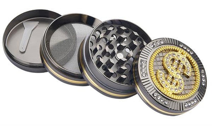 CNC Aluminium Grinder/Pollinator 4 part, ø 50mm, "Bling Bling"