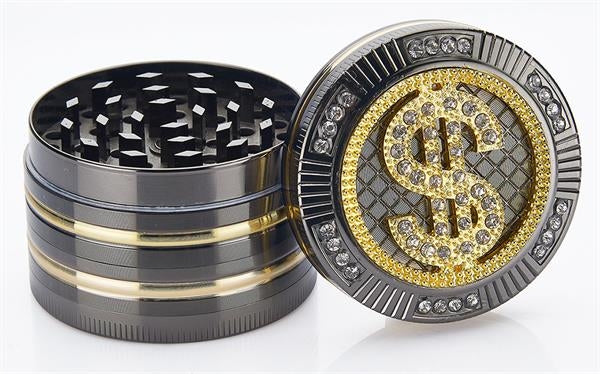 CNC Aluminium Grinder/Pollinator 4 part, ø 50mm, "Bling Bling"