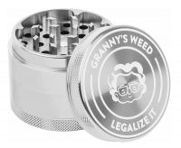 CNC Aluminium Grinder/Pollinator, ø 60mm, "Grannys Weed - Legalize it"