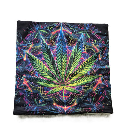 420 Kissenbezug, leuchtet im Dunkeln bei Neon/Schwarzlicht, 40x 40cm