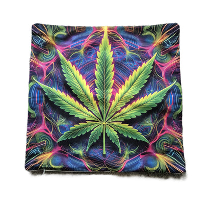 420 Kissenbezug, leuchtet im Dunkeln bei Neon/Schwarzlicht, 40x 40cm