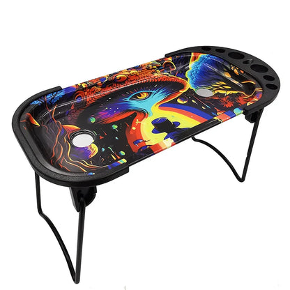 Metall Rolling Tray Cone Loader für King Size & 1 1/4 Größe Pre gerollt Kegel, Kegel Pre Roll Maschine umfasst klappbaren Stand Kegel Füller, Füller Trichter -Muti-Farbe