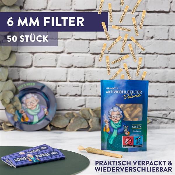 GRANNYS Weed Deluxe Aktivkohlefilter ø 6mm, 50er Packg.