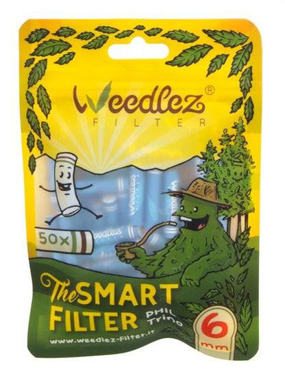 WEEDLEZ® Phil Trino 6mm BLUE Smart Filter Zellulose-Aktivkohlefilter, 50er