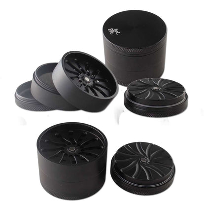 Black Leaf Masher Aluminium Grinder 4-tlg.