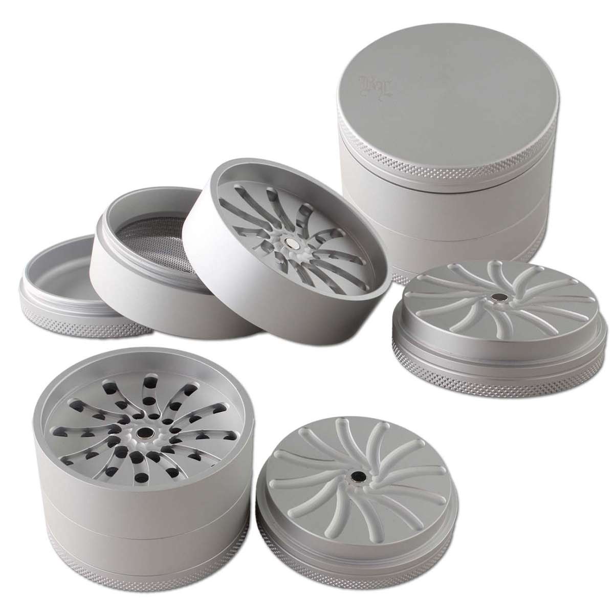 Black Leaf Masher Aluminium Grinder 4-tlg.