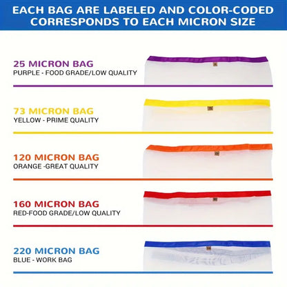 3,79 L 5 Pack Nylon Bubble Filter Bags - Ideal für pflanzliche Extrakte