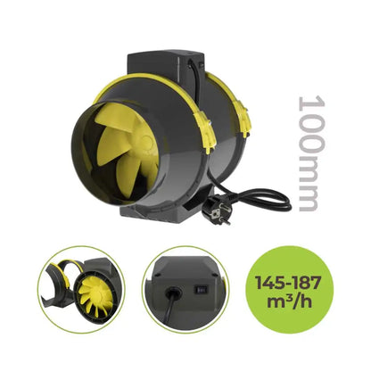 Lüfter Ø100mm | 187 m³/h | 2-stufig | PROFAN TT | Garden Highpro