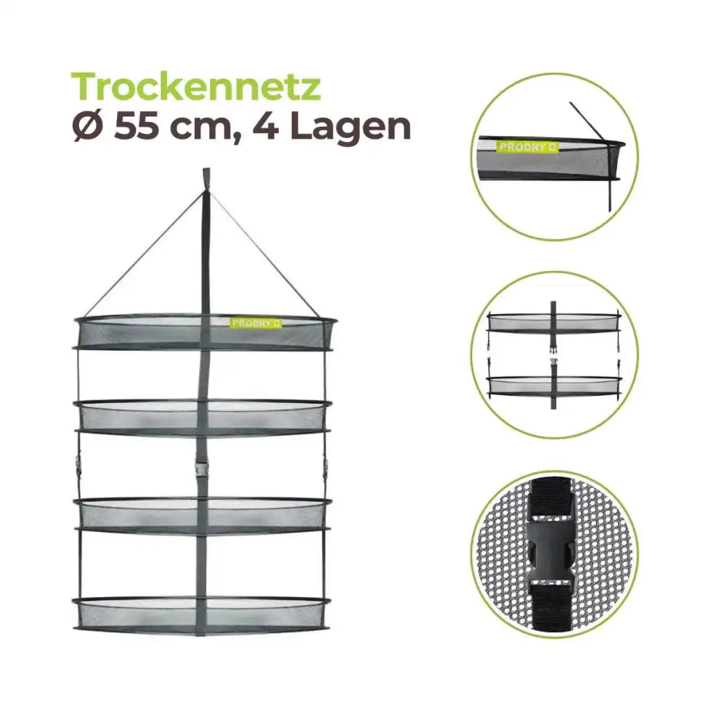 PRODRY 55 | Ø55cm | 4 Lagen | Trockennetz Stecksystem MASTER | Garden Highpro