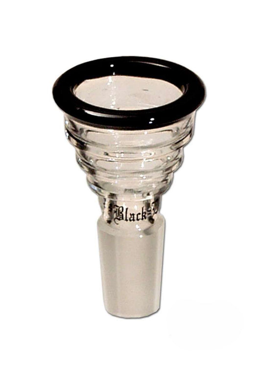 Black Leaf Stufenkopf Glas schwarzer Rand NS14