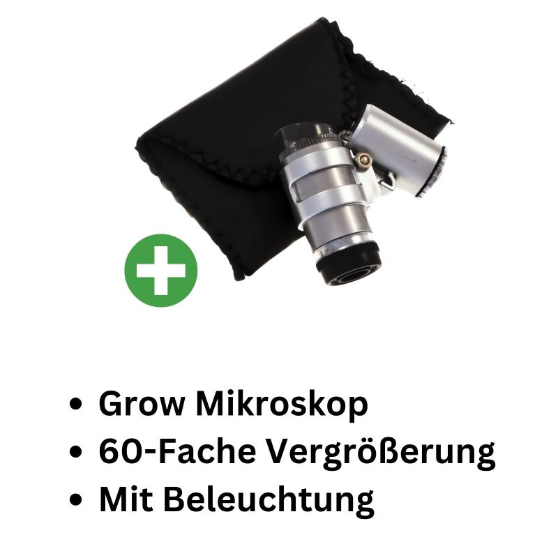 Mikroskop mit 60-facher Vergrößerung – Lupe mit Beleuchtung für Grow und Pflanzenreife