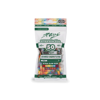 Purize Aktivkohlefilter XTRA Slim 6mm 50er Tüten Verschiedene Farben