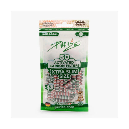 PURIZE Aktivkohlefilter XTRA Slim Size 6mm XMAS (50 Stück)
